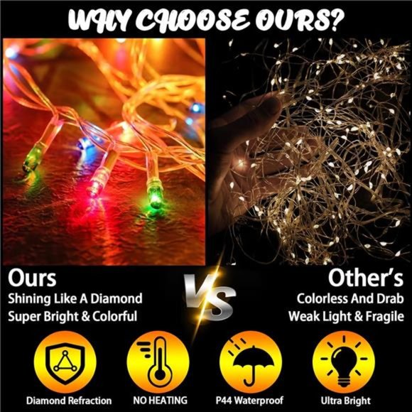 350 Led Star Lights - 12.5ft x 9 String Waterfall Christmas...